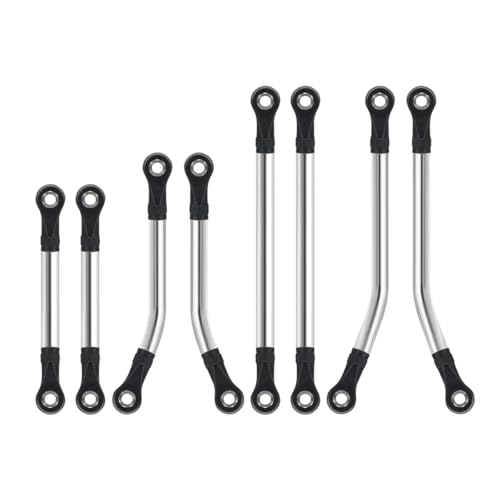 RC Models Parts For TRX4M 1/18 8PCS Stainless Steel Links Set RC Crawler For Chassis Suspension High Clearance Upgrade Parts Upgrade Parts(Bent Links Set) - size: Bent Links Set