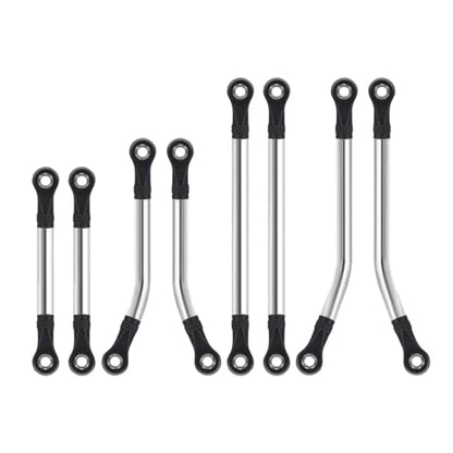 RC Models Parts For TRX4M 1/18 8PCS Stainless Steel Links Set RC Crawler For Chassis Suspension High Clearance Upgrade Parts Upgrade Parts(Bent Links Set) - size: Bent Links Set