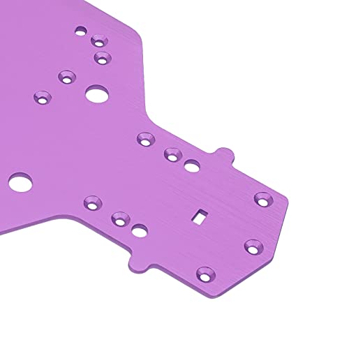 Aluminum Alloy Chassis Bottom Plate, RC Chassis Replacement Upgrade Parts for HSP 94122 1/10 RC Car, Durable Chassis Plate with Precise Hole Position, Compatible for (Purple) - color: Purple