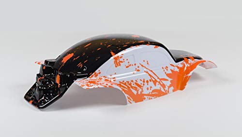 SummitLink Compatible Custom Body Muddy Orange Over White/Black Replacement for 1/10 Scale RC Car or Truck (Truck not Included) SSB-WBR-02