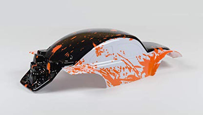 SummitLink Compatible Custom Body Muddy Orange Over White/Black Replacement for 1/10 Scale RC Car or Truck (Truck not Included) SSB-WBR-02