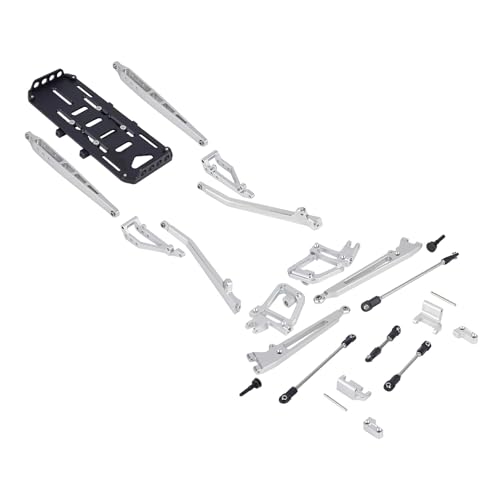 SCX10 Axle Upgrade Part, Twin I-Beam 2WD Pre-Runner Aluminum Suspension Conversion Kit for 1/10 RC Crawler Axial SCX10 I II 90046 90047 Axle Upgrade Part - color: Silver