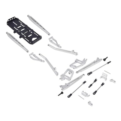 SCX10 Axle Upgrade Part, Twin I-Beam 2WD Pre-Runner Aluminum Suspension Conversion Kit for 1/10 RC Crawler Axial SCX10 I II 90046 90047 Axle Upgrade Part - color: Silver