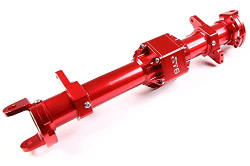 GTB Metal Front + Rear Axle Housing Set Fit Kyosho Mad Force Kruiser FO-XX Mad Crusher Upgrade Part (Red) | Aluminum Kyosho Mad Crusher Foxx USA-1 Axle - color: Red