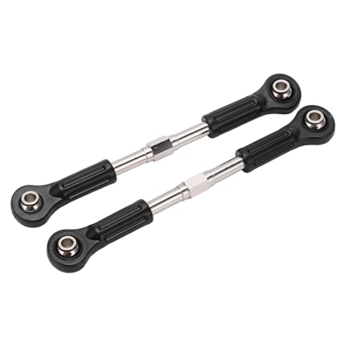 Alomejor Metal Steering Tie Rod, 2pcs Alloy Ball Heads Steering Linkage for 1/8 1/10 High Speed RC Cars Pickup Trucks SUV, with Durable Plastic Steel Construction