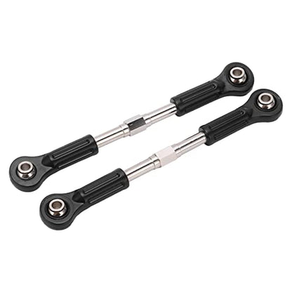 Alomejor Metal Steering Tie Rod, 2pcs Alloy Ball Heads Steering Linkage for 1/8 1/10 High Speed RC Cars Pickup Trucks SUV, with Durable Plastic Steel Construction