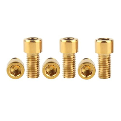 6Pcs Bike Screws M6x10 12 16 18 20 25 30 35mm Stainless Steel Socket Head Cap Allen Hex Bolt (Gold, M6 x12mm) - color: Gold, size: M6 x12mm