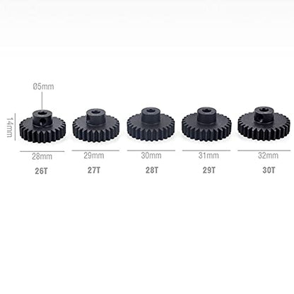 Metal Steel M1 Pinion Gear Sets 26T 27T 28T 29T 30T 5mm Shaft Motor Gears with Hex Key for 1/10 RC Brushless Brush Motor | Metal Steel,With Hex Key for Arrma HSP HPI AXIAL Tamiya Losi 1/10 RC Brushless Brush Motor - style: 26T 27T 28T 29T 30T