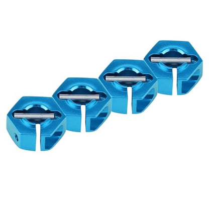 4 Pcs Universal Wheel Hex Hub Adapters,12mm Wheel Hex Mount with Pins and Screws,Wheel Hex Drive Adapters Hub RC Model Vehicle Accessory for RC Spare Part RC Car Upgrade Parts (7.0MM Blue) - size: 7.0MM blue