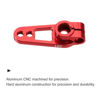 MECCANIXITY Aluminum Alloy 25T Steering Servo Single Sided Red Arm Horn for DIY RC Car/Boat/Airplane Boat Accessories 2 Pcs - color: Red