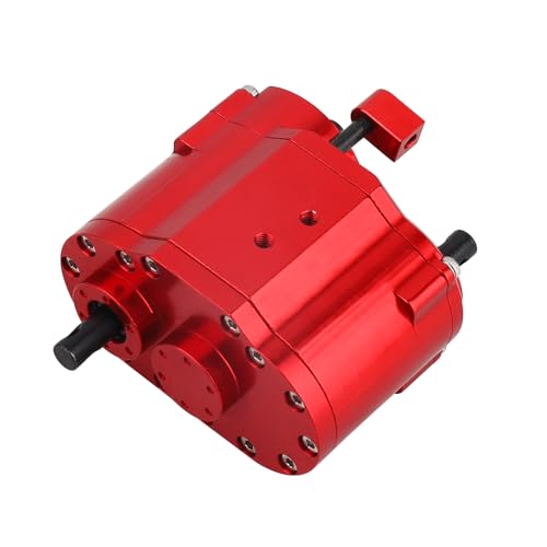 2 Speeds Transfer Case Gearbox Dual Speed Transmission Box 46x53x32mm for Axial SCX10 RC4WD D90 1/10 RC Crawler Upgrade Parts (red) - color: Red