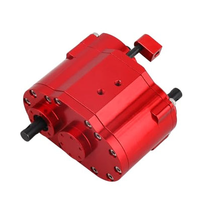 2 Speeds Transfer Case Gearbox Dual Speed Transmission Box 46x53x32mm for Axial SCX10 RC4WD D90 1/10 RC Crawler Upgrade Parts (red) - color: Red