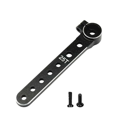 2Pcs 7075 Aluminum 25T Servo Arm Horn Long Steering Servo Arms RC Futaba Plane Helicopter Model Car（Black）