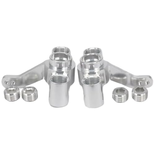 RC Steering Knuckle Block for FS 53810 1/10 2PCS Aluminum Steering Hub Carrier(l/r) Knuckles RC Car Truck for Buggy Upgrade Accessories Parts(Silver) - size: Silver