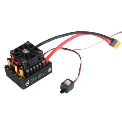 XC C12 Sensorless Brushless Motor ESC for RC Car, 2-3S Lipo,60A Continuous Current,4-6A、6.0/7.4V BEC,Applicable to 1/12 ON Road & Off Roads (XT60)
