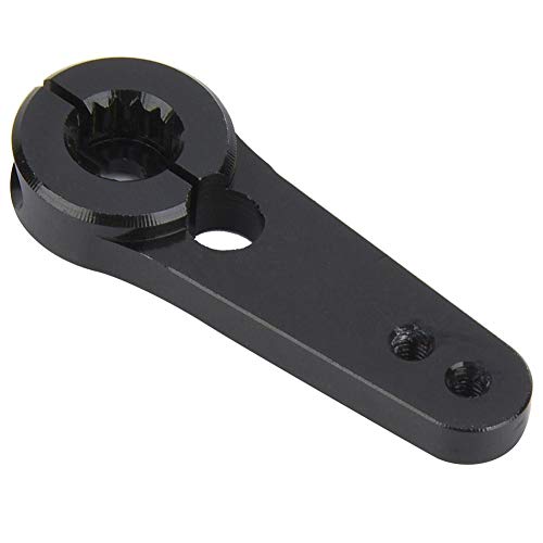 Dilwe Servo Horn, Metal RC Steering Servo Half Arm Horn 15T for HSP 1:5 Scale Truck Upgrade Part Black Silver(Black)