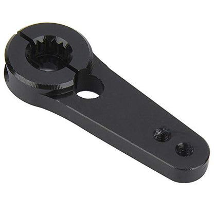 Dilwe Servo Horn, Metal RC Steering Servo Half Arm Horn 15T for HSP 1:5 Scale Truck Upgrade Part Black Silver(Black)