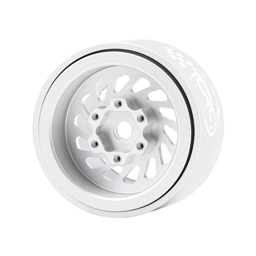 4PCS Aluminum Whirlwind-Design Deep Dish 1.0 Inch Beadlock Wheels Hubs for Axial SCX24 TRX4M FCX24 Redcat Ascent-18 HPI Venture18 Upgrades,Silver - color: Silver