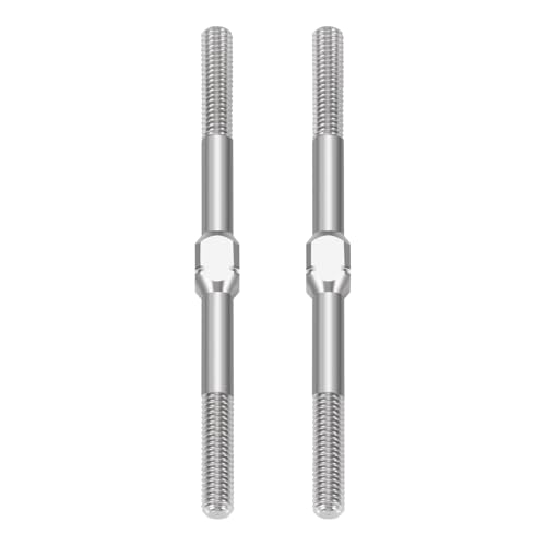 RCHUBAM 2PCS RC Turnbuckles Camber M3 Link Rod for 1/10 TRX-4 Slash 4X4 | 1 Pairs 14mm-50mm Suspension Rod,Alloy Steering Linkage Tie Rods - style: 48mm
