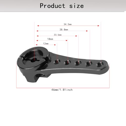 2Pcs Aluminum 25T Servo Horn Long Steering Servo Arm 46mm Length for DIY RC Car/Boat/AirplanesBoat Model Accessories with M2.5 Screws(Black)