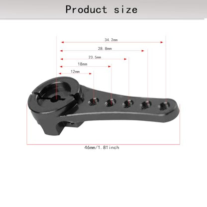 2Pcs Aluminum 25T Servo Horn Long Steering Servo Arm 46mm Length for DIY RC Car/Boat/AirplanesBoat Model Accessories with M2.5 Screws(Black)