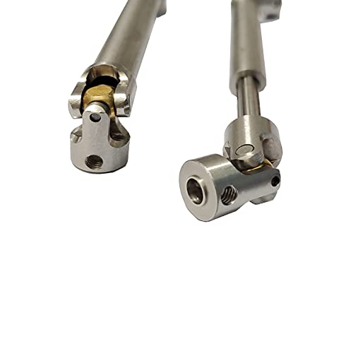 2Pcs Stainless Steel Drive Shafts 112-165mm for 1/10 RC Crawler | 4.4inch-6.47inch,Copper joint,Sturdy,Silver - size: 112mm-165mm