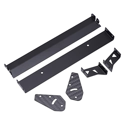 RC Car Rear Wing Aluminum Alloy Carbon Fiber High Performance Adjustable Angle Spoiler for 1/10 On Road Racing Drift Cars Universal Fit HSP Kyosho LC Black 165mm