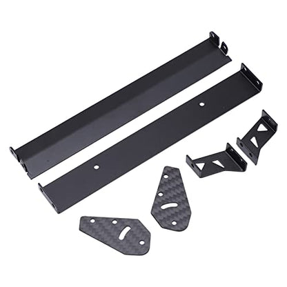 RC Car Rear Wing Aluminum Alloy Carbon Fiber High Performance Adjustable Angle Spoiler for 1/10 On Road Racing Drift Cars Universal Fit HSP Kyosho LC Black 165mm