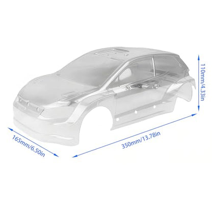 Transparent RC Car Body Shell Replacement, Clear Spare Body Housing for 1/12 Scale RC Vehicles (Compatible with P12-Style Chassis)