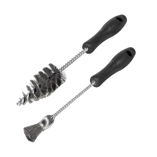 2PCS Injector Sleeve Cup Bore Seat Cleaning Brush Kit, Steel OEM# AP0084 AP0085 3252 Vehicle Fuel Brush with Handle, Auto Replacement Accessory, Compatible with T444E DT466 VT365