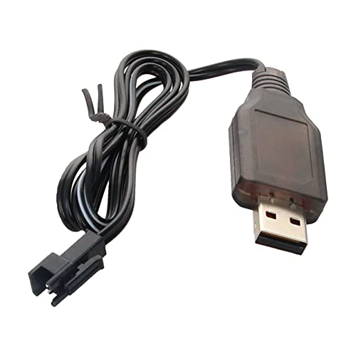 Heyiarbeit RC USB Charging Cable Nickel Cadmium Nickel Hydrogen 8.4V Adapter Cable SM-2P for RC Ni-MH Ni-CD Battery Black 1Pcs - size: SM-2P 1Pcs