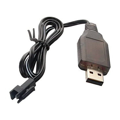 Heyiarbeit RC USB Charging Cable Nickel Cadmium Nickel Hydrogen 8.4V Adapter Cable SM-2P for RC Ni-MH Ni-CD Battery Black 1Pcs - size: SM-2P 1Pcs