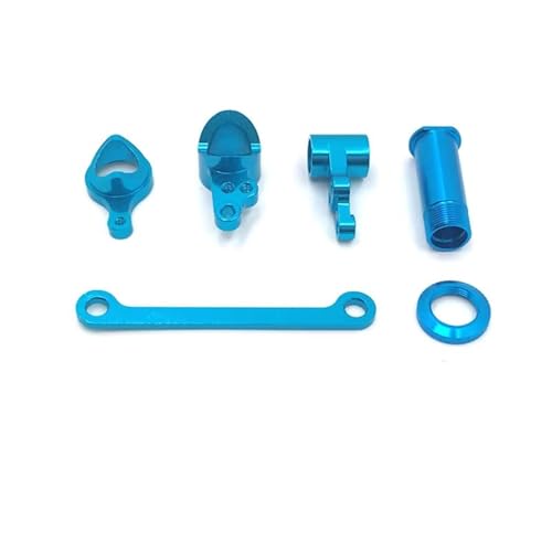 RC Car Accessories Compatible with WLtoys 144010 144001 144002 124016 124017 124018 124019 RC Car Parts Metal Upgrade 4 * 7 * 2 Bearing Steering Assembly(Blue) - color: Blue
