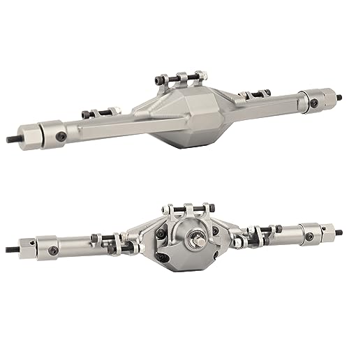 CNC Metal Front and Rear Straight Complete Axle for 1/10 Axial SCX10 II 90046 90047 RC Crawler Car New Upgrade Parts (Silver) - color: Silver