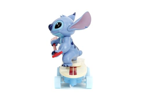 Jada Radio Control Stitch with Surfboard - 2.4 GHz - Straight Forward and Reverse Curve - 1 Channel - Integrated Figure - for Children from 3 Years - 25 cm - (253074009)