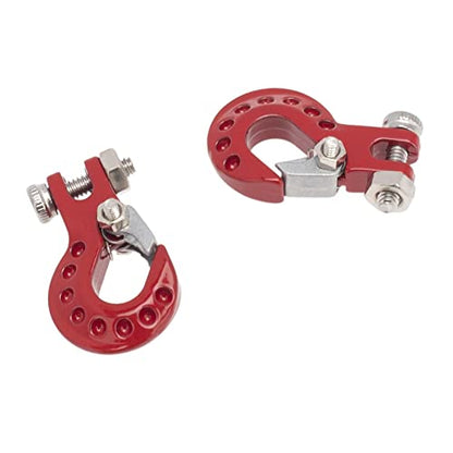 RC Crawler Winch Hooks, Metal Trailer Tow Hook for 1/10 RC Car SCX10 Tamiya CC01 D90 D110 TF2 TRX4 Accessories (B, Red) - color: B, Red