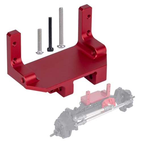 SCX10 III Servo Mount,Servo on Axle Mount, AR45P Portal Axle 4-Link Suspension for 1/10 RC Crawler Car SCX10 III Aluminum Alloy Upgrade Parts (Red) - color: Red