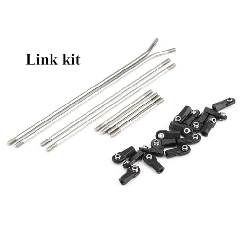 1/10 RC Chassis Kit,RC Performance Carbon LCG Chassis Kit with Brace Rock Sliders Delrin Skid Plate for 1/10 RC Crawler Comp Rigs SCX10 Capra (Link kit) - style: Link kit