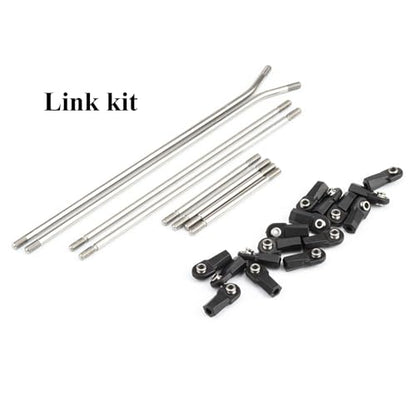 1/10 RC Chassis Kit,RC Performance Carbon LCG Chassis Kit with Brace Rock Sliders Delrin Skid Plate for 1/10 RC Crawler Comp Rigs SCX10 Capra (Link kit) - style: Link kit