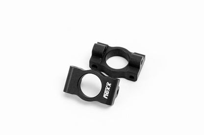 Nexx Racing Aluminum Caster Blocks - Remote Control Car, RC Car Upgrade Parts for Losi RC Car Micro-B 2WD Brushed Mini RC Buggy 1/24 Scale (Black | NX-462-B) - color: Black | Nx-462-b