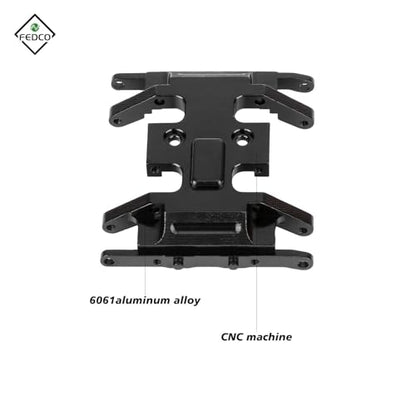 SCX24 Skid Plate Transmission Mount Chassis Heavy Counterweight Gearbox Mount for Axial SCX24 Upgrade Parts 1/24 RC Crawler - color: Black