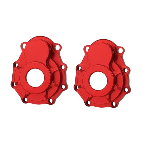 for TRX4 1/10 2pcs Anodized Aluminum Alloy Outer Portal Axle Housing Steering Knuckle Set RC Crawler Car Upgrade Parts RC Steering Knuckles Cup(Red) - size: Red