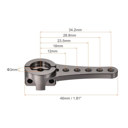 MECCANIXITY 3 Pcs Aluminum Servo Horn Long 25T Steering Arm 46mm Length Bright Gray Suitable for DIY RC Car/Boat/AirplanesBoat Model Accessories with M2.5 Screws - color: Bright Gray