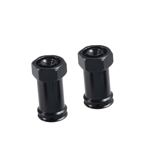 4Pcs/Set Aluminum Alloy 12mm Wheel Hex Hub Adapters 20mm Extension Hex Drive Adapter Combiner Coupler Compatible with 1/10 RC Crawler Axial SCX10 Wraith RC Truck Car Upgrades (Black) - color: Black