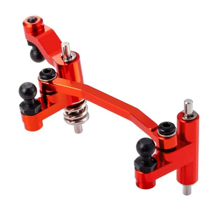 Aluminum Alloy Steering Assembly Set Servo Saver Steering Bellcranks & Drag Link Spring Retainer Parts Compatible with Traxxas 1/18 LaTrax Teton RC Car Upgrades (Red) - color: Red