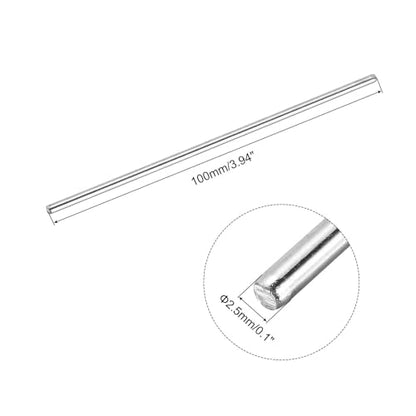 MECCANIXITY 10pcs 2.5mmx100mm Toys Shaft Round Rod Axles Drive Shaft for DIY RC Car Truck Boat Helicopter Model Part, Silver - size: 2.5mmx100mm