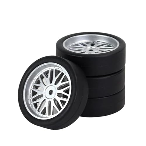 Rc Upgrade Components for LDRC AE86 A86 LD1801 LD1802 LD1803 LD1804 A01 A02 1/18 4pcs 33mm RC Hard Drift Tire Wheel Hard Tyre RC Car Upgrade Parts(32mm Silver) - size: 32mm Silver