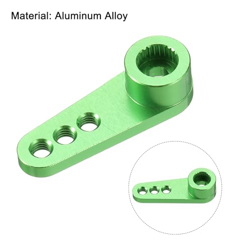 MECCANIXITY Aluminum Alloy 25T Steering Servo Single Arm Horn Green for DIY RC Car/Boat/Airplane Boat Accessories 2 Pcs - color: Green