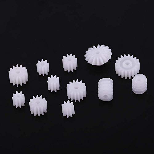 Walfront 26pcs Plastic Spindle Gear Set 2MM/2.3MM/3MM/3.17MM/4MM Motor Gear Assortment Kit for DIY Robot Car Model Hobby Craft Replacement Parts for 130/180/280/370 Motors