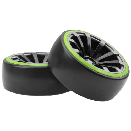 ShareGoo 12mm Hex RC Drift Car Wheels and Hard Plastic Tires Compatible with Traxxas HSP Redcat Tamiya HPI Kyosho 1/10 Scale On-Road Drifting Drift Car, Set of 4